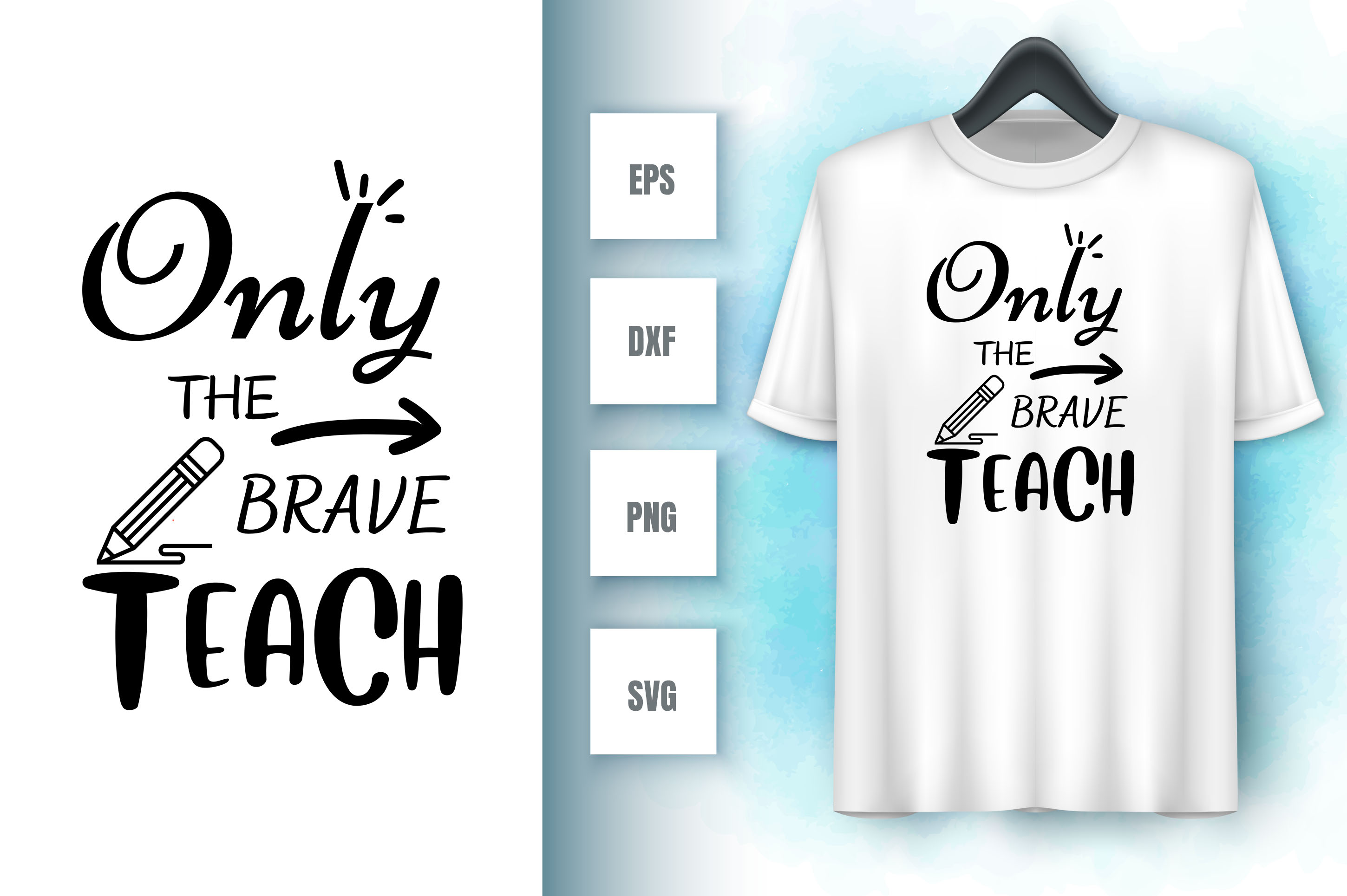 Image of a white t-shirt with an amazing inscription only the brave teach