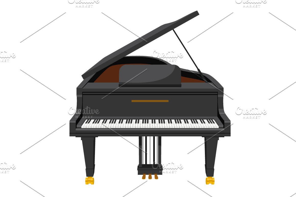 Amazing cartoon image of a grand piano.
