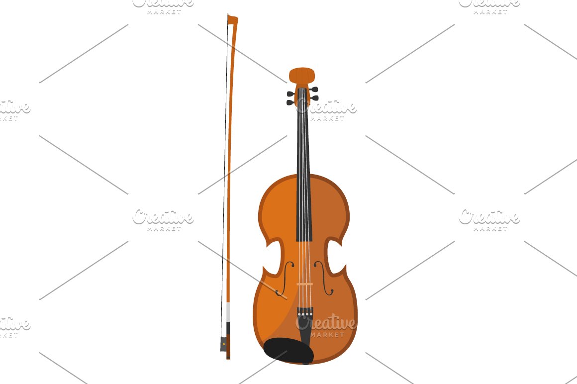 Enchanting cartoon image of a violin.