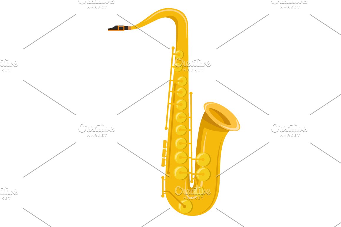Irresistible cartoon image of a saxophone.
