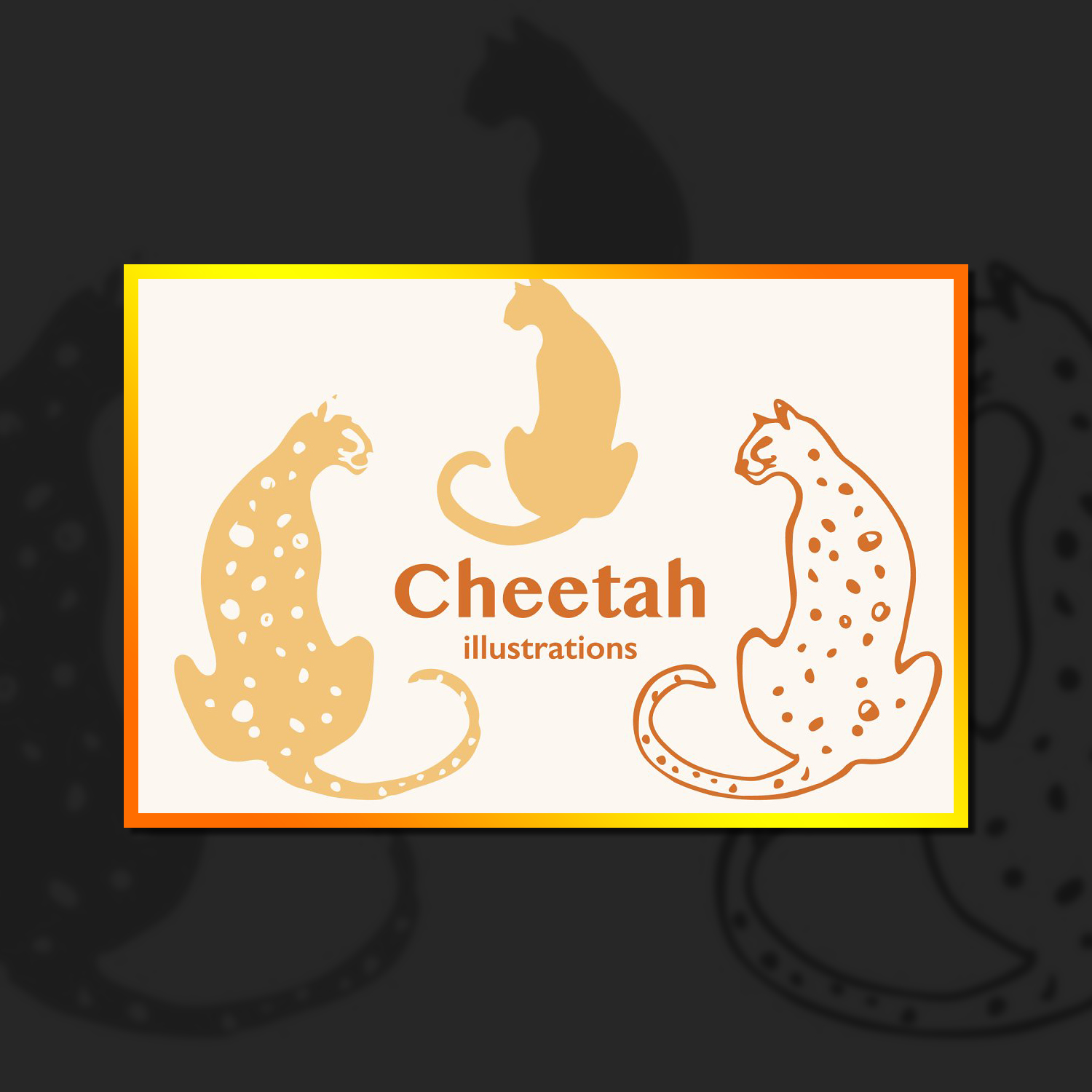 Cheetah Vector Illustrations.
