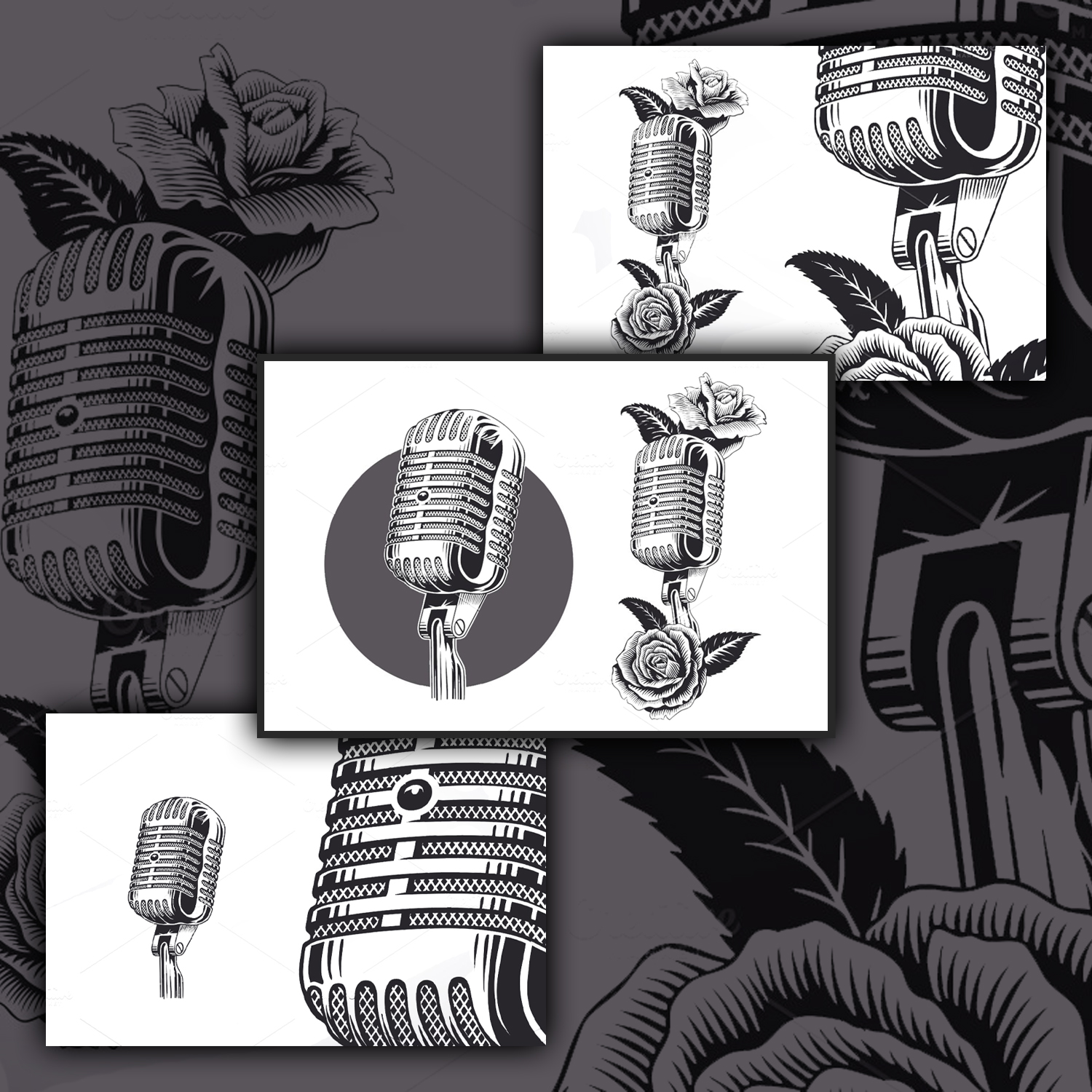 Skeleton Hand With Vintage Microphone SVG