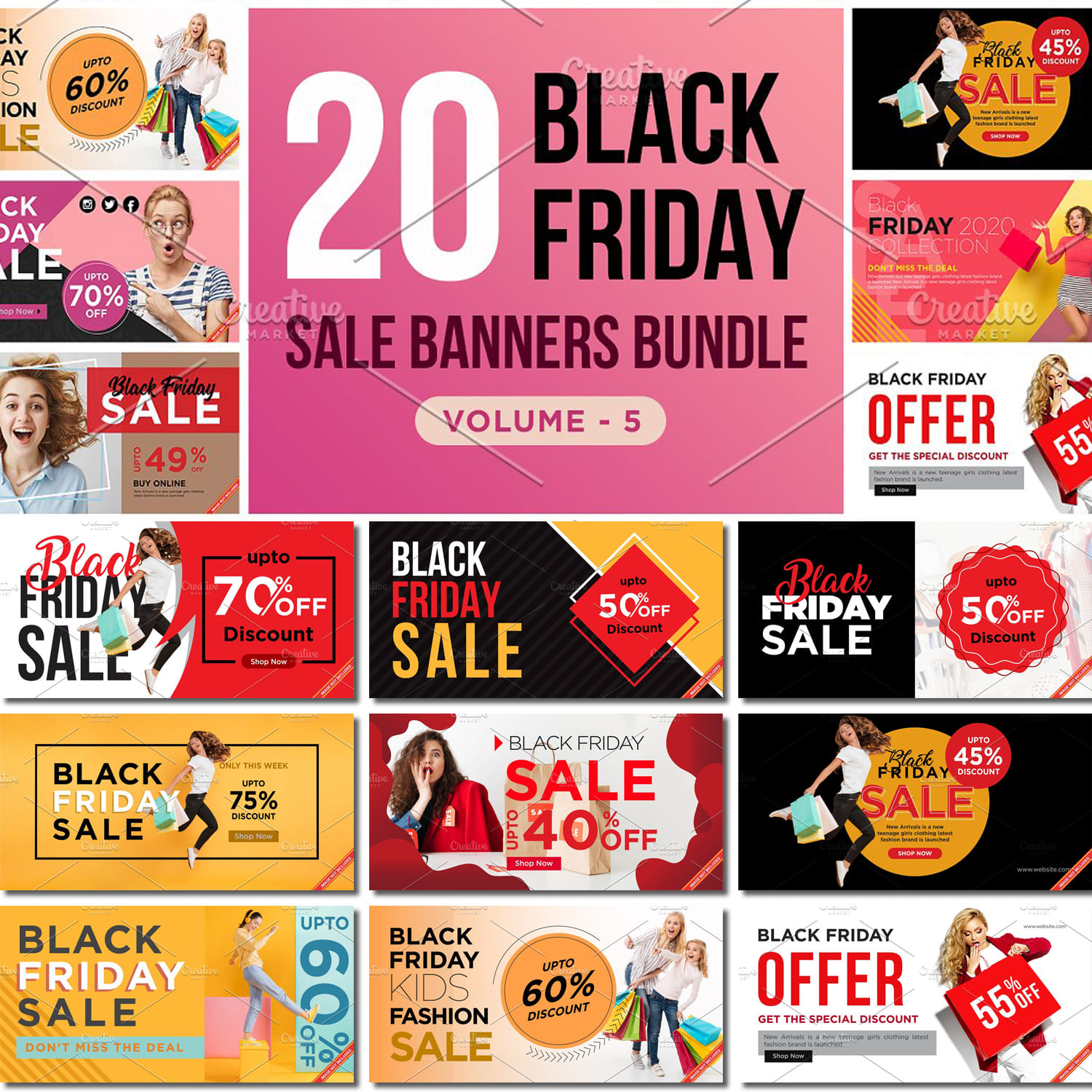Black Friday Sale Banners V.5 created by Shahsoft.