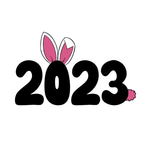 Happy New Year 2023 Bunny Ears Design cover image.