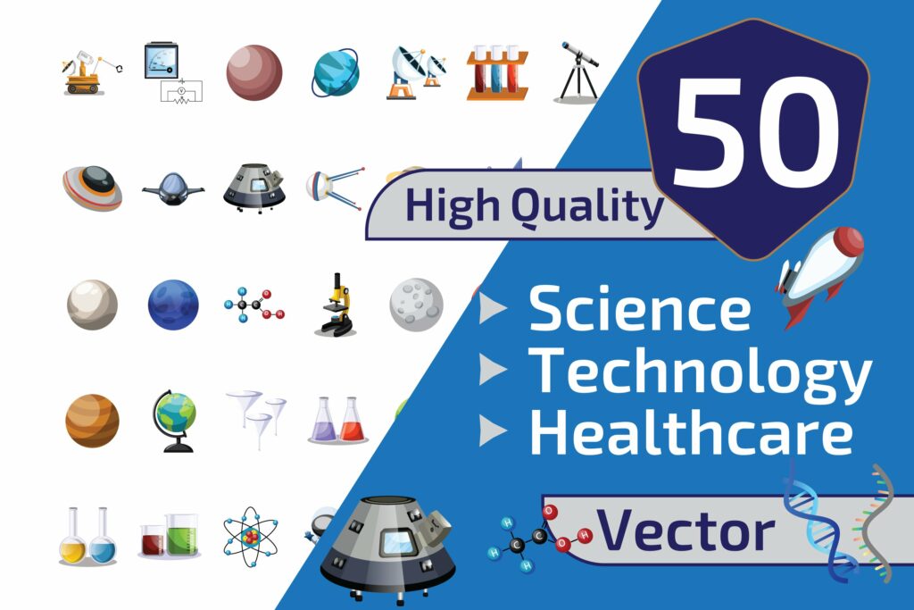 Collection Pics Science 50x Science and Technology Illustration Collection – MasterBundles