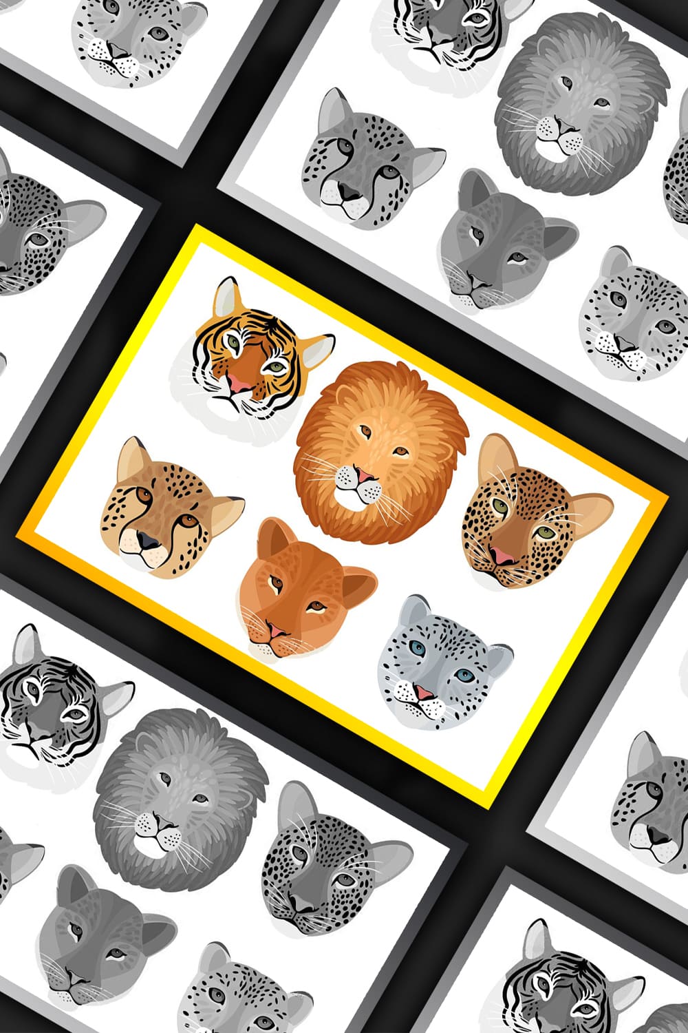 Wild Cat Head Set - Pinterest.