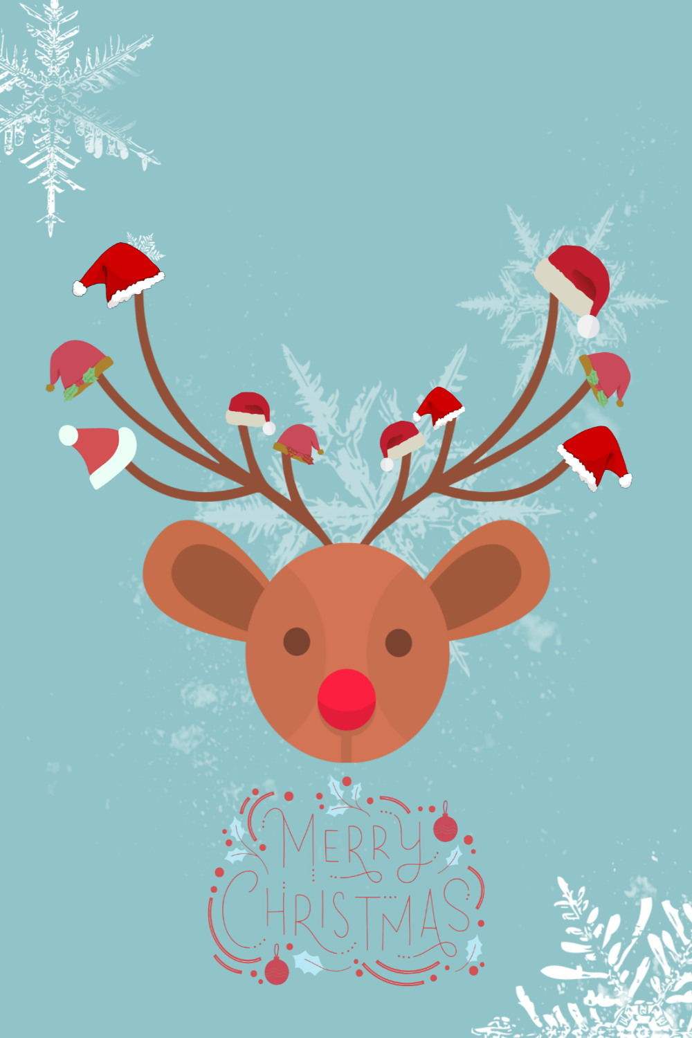 Cute Kids Christmas Dear T-shirts Design preview image.