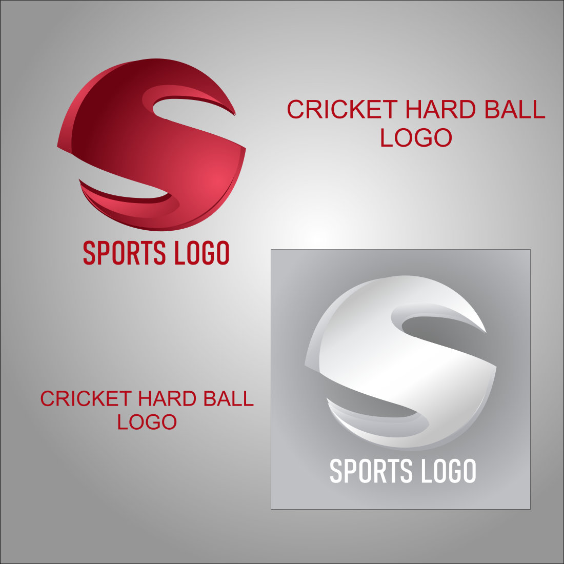 Sport Cricket Hard Ball Logo Design preview image.