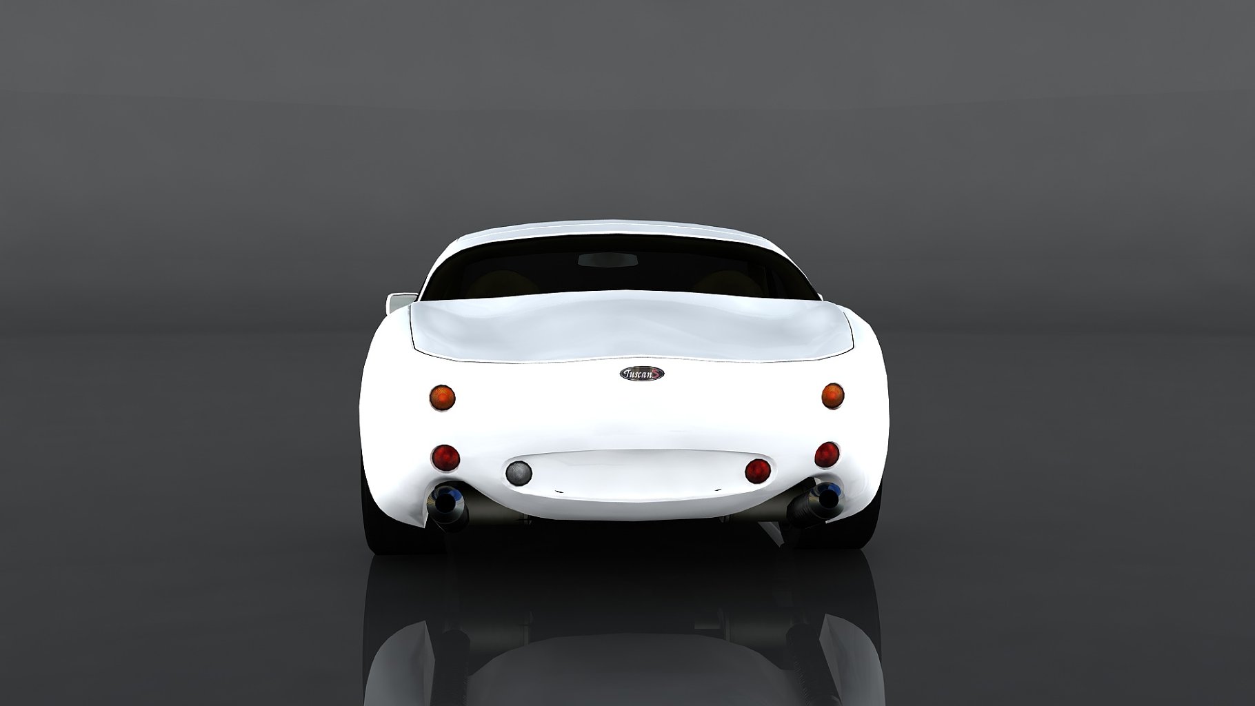 White back 2001 tvr tuscan s mockup on a dark gray background.
