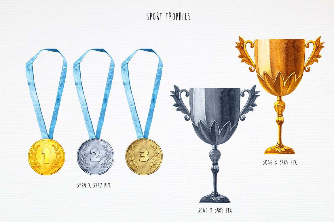 Sport trophies.