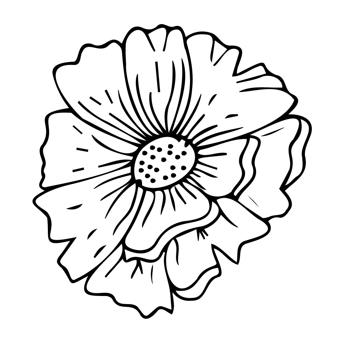 Some simple flower in an outline style.