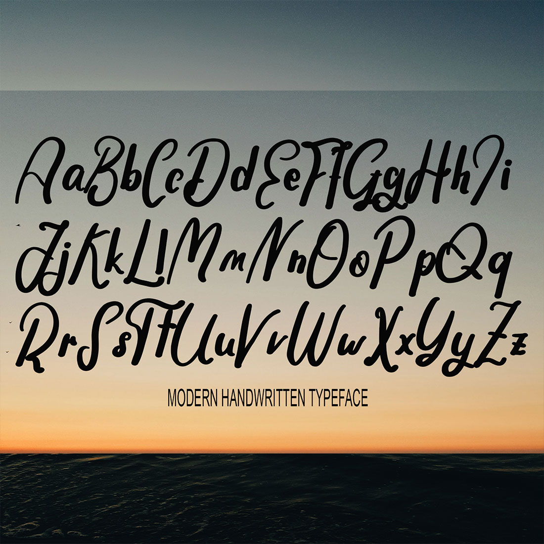 Giyattigo Signature Font alphabet preview.