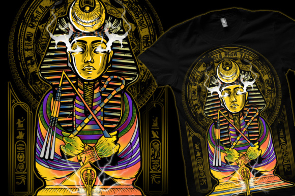 T-shirt print in an Egyptian style.