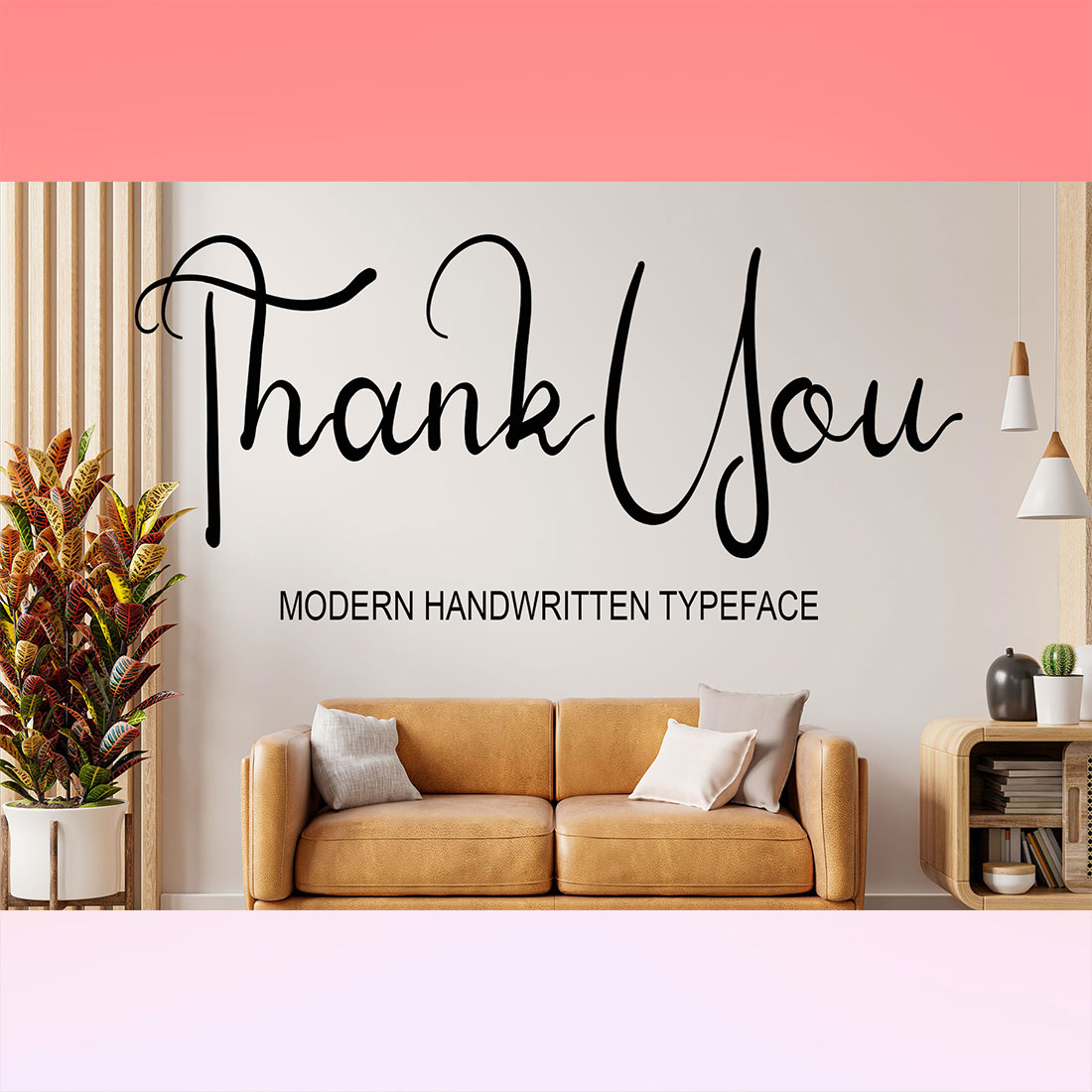 Stylish Thank you lettering.