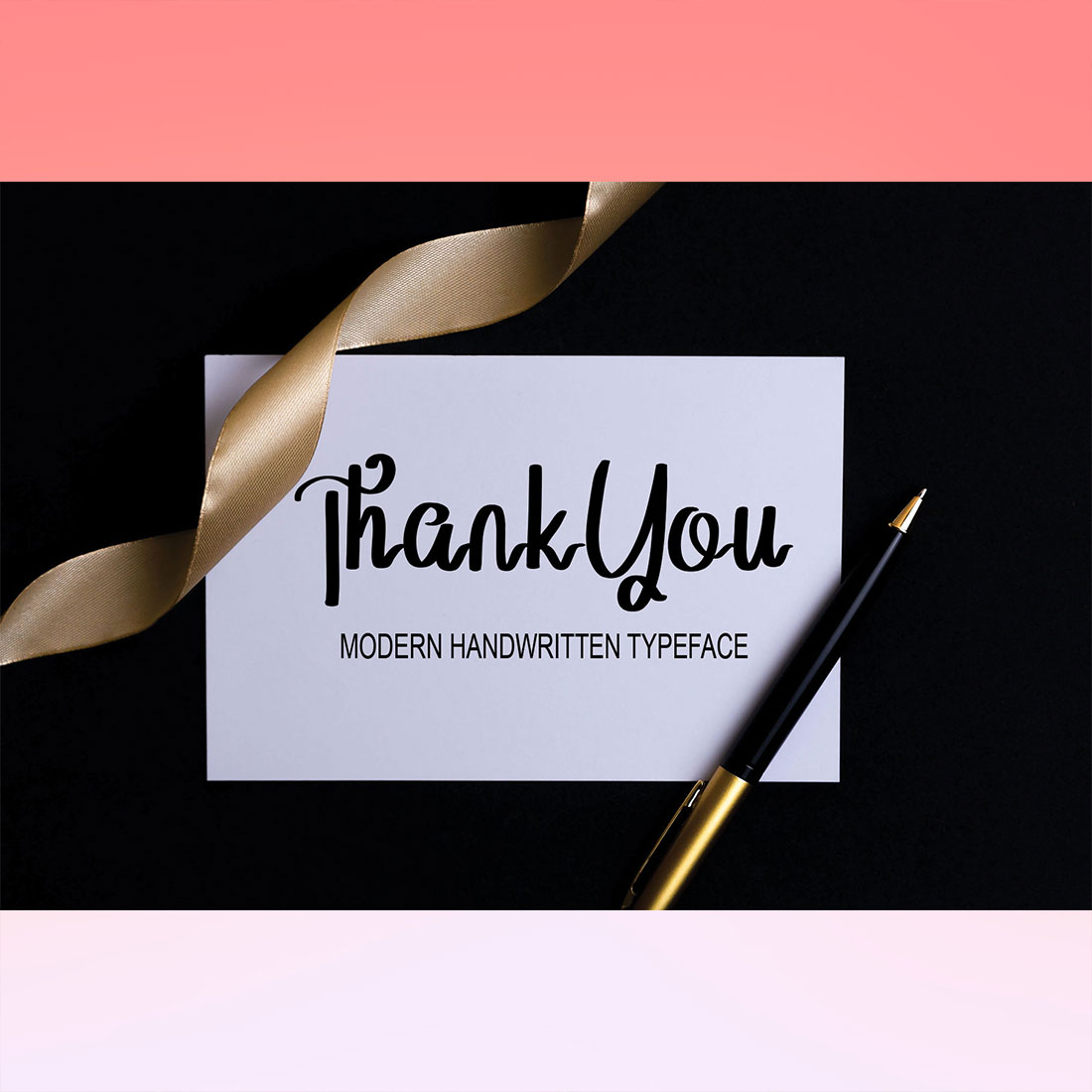 Javies Script Signature Font mockup image with Thank you phrase.