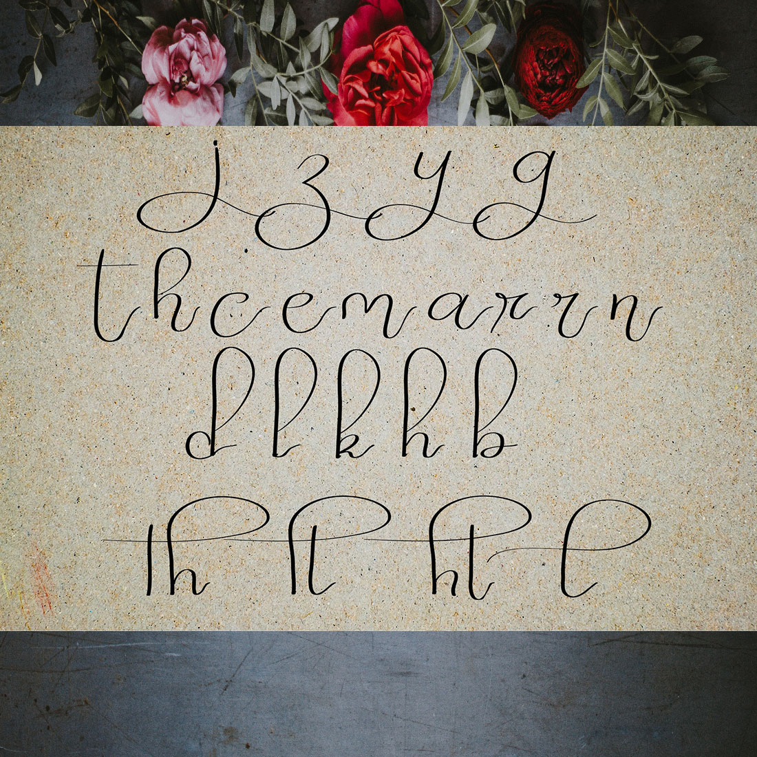 An image with letters showcasing the gorgeous Jenny typeface.