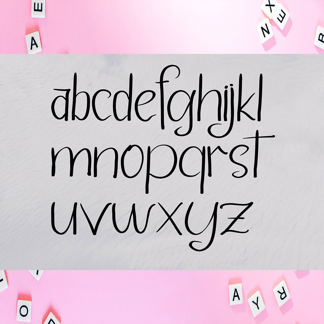 Image with alphabet enchanting font Taiger.