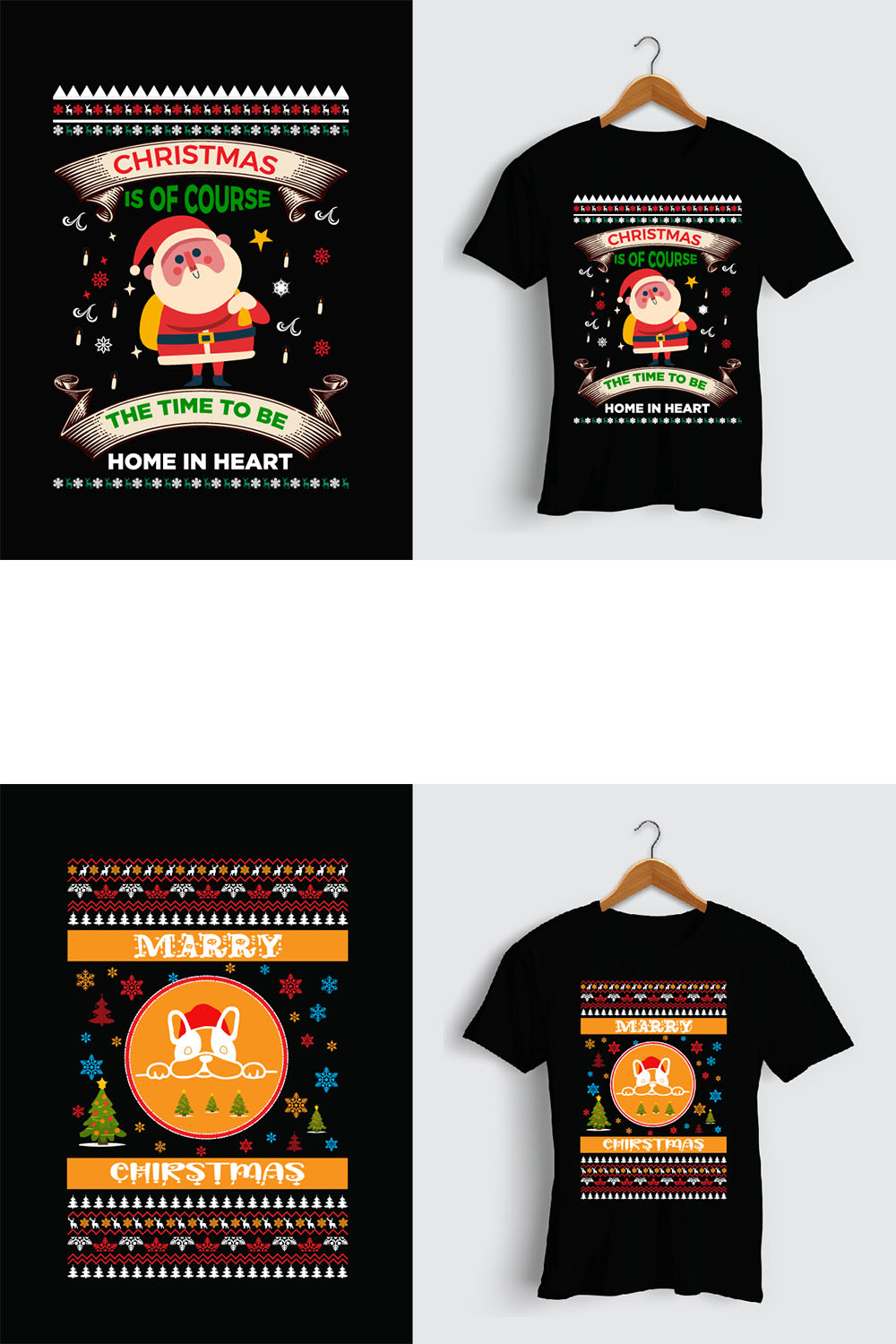 T-shirt Christmas Design Bundle pinterest image.