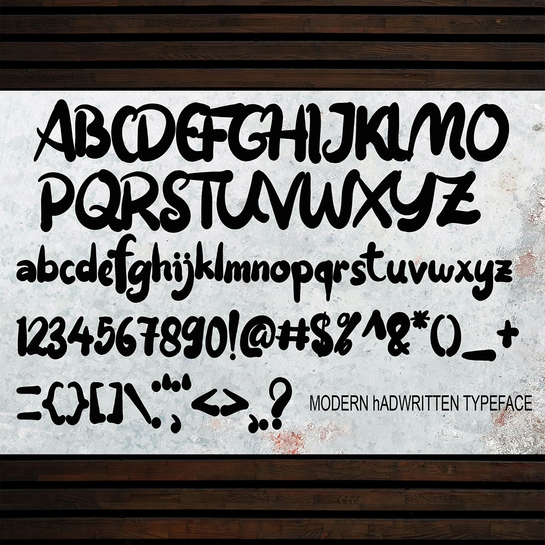 Gambatat Font Signature alphabet preview.