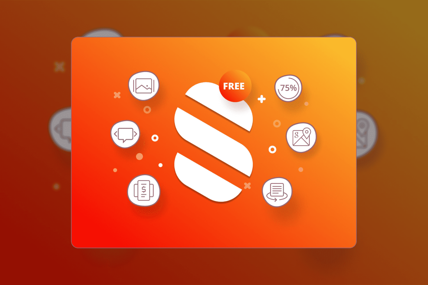 Stratum logo on orange background with white icons.