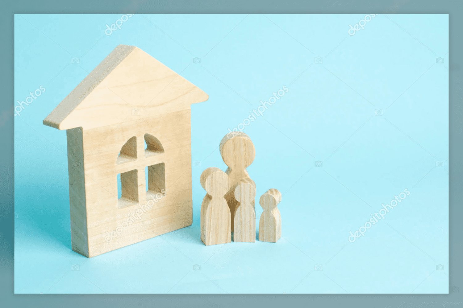 60 wooden family is standing near the house 801