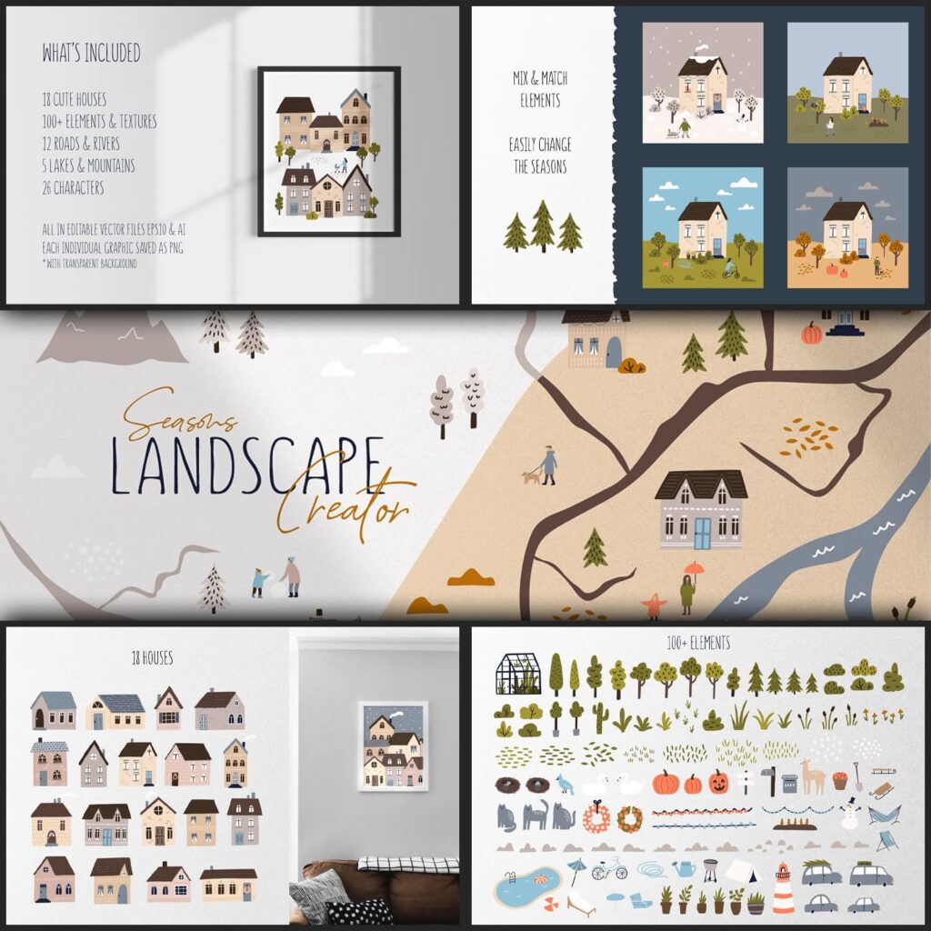 Seasons Landcape & Map Creator – MasterBundles