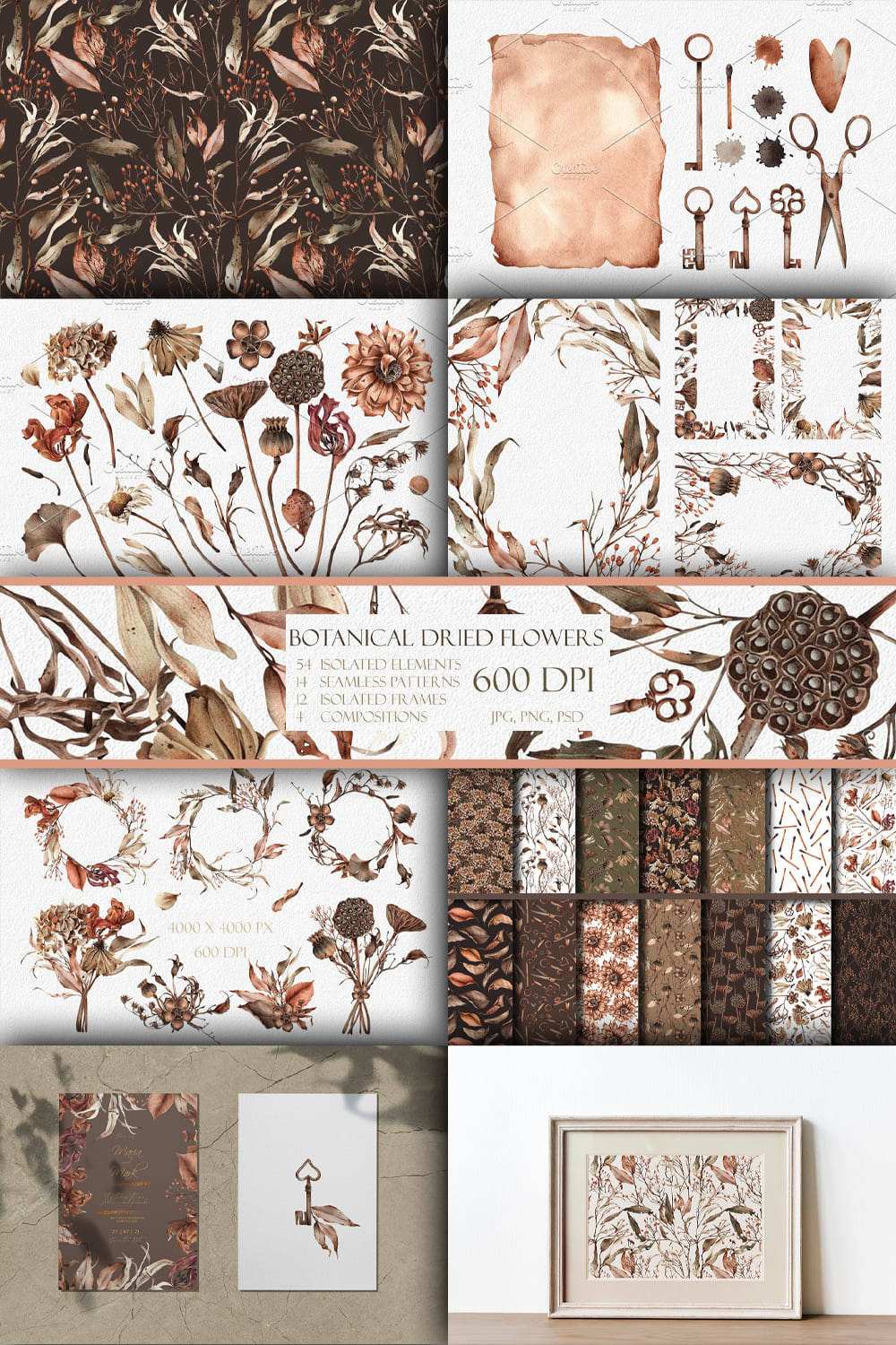 6151160 botanical watercolor dried flowers pinterest 1000 1500 604