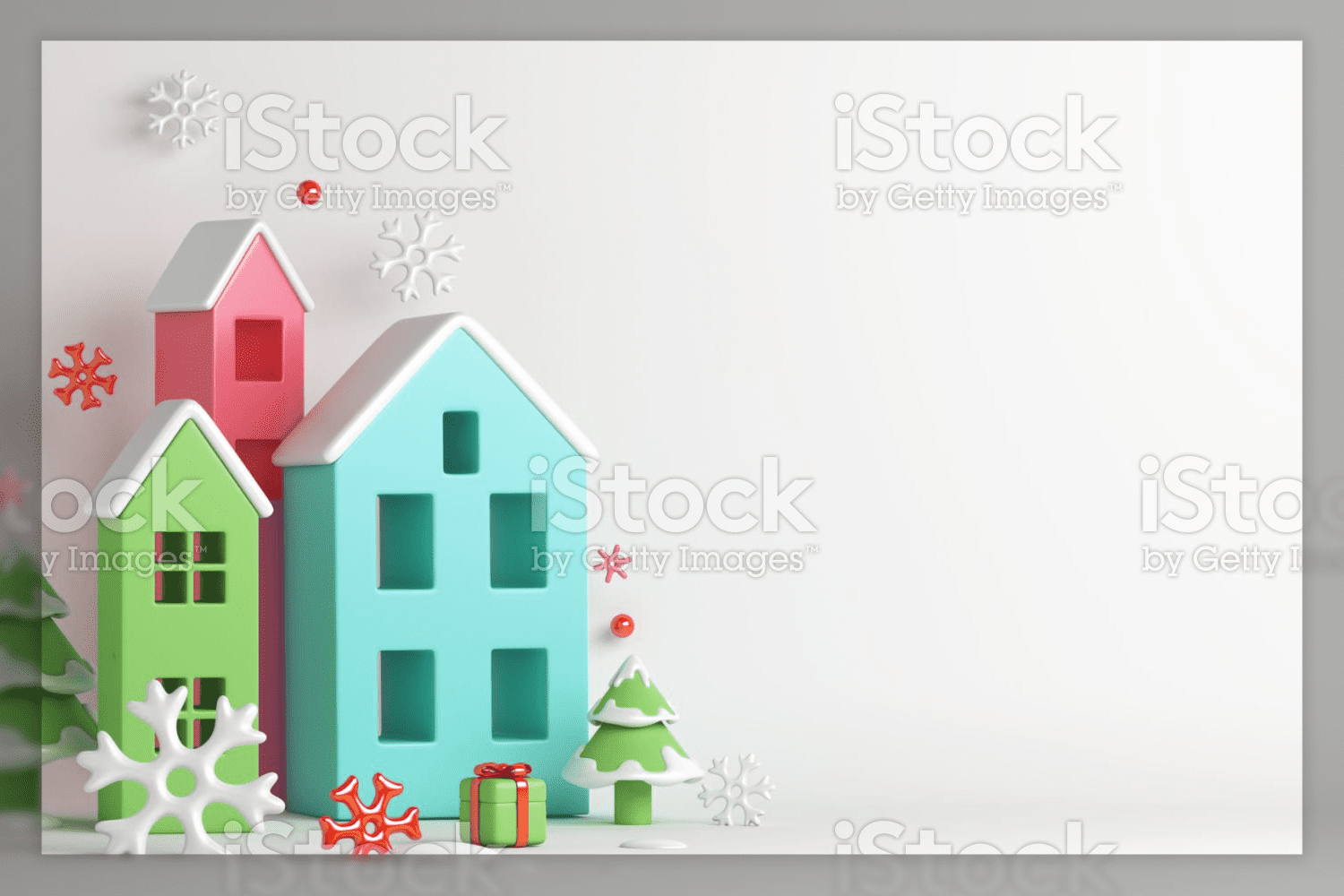 62 winter decoration background with house building city 574
