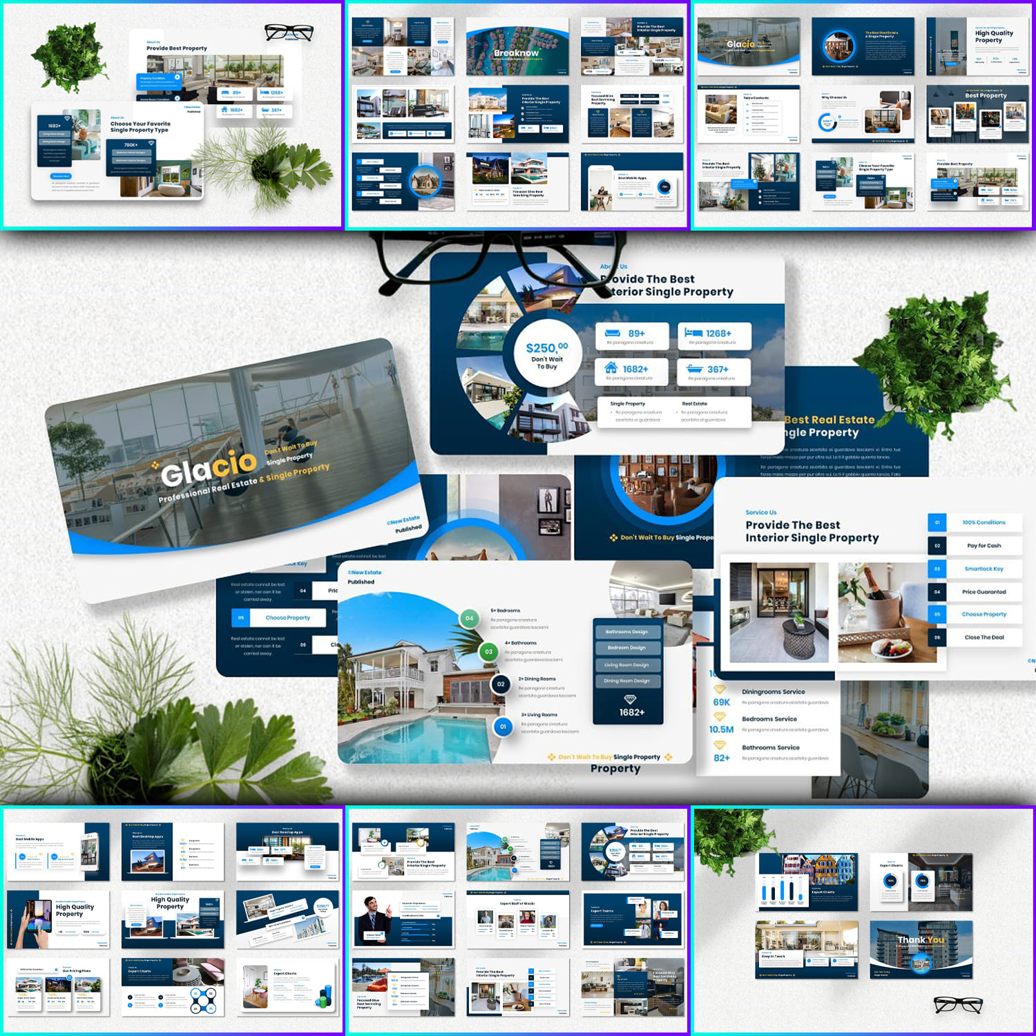 Glacio - Real Estate Google Slide main image preview.