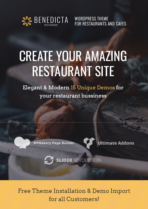Create your amazing restaurant site.