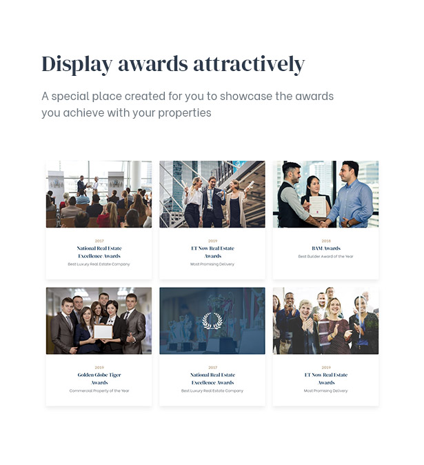 Display awards attractively.