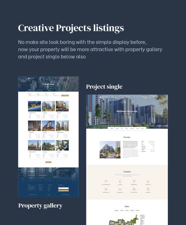 Creative projects listings.