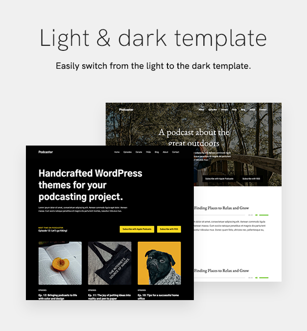 Light and dark templates on a gray background.