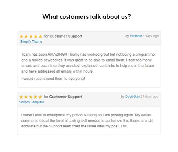 What customers talk about us?
