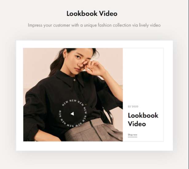 Lookbook video on a gray background.