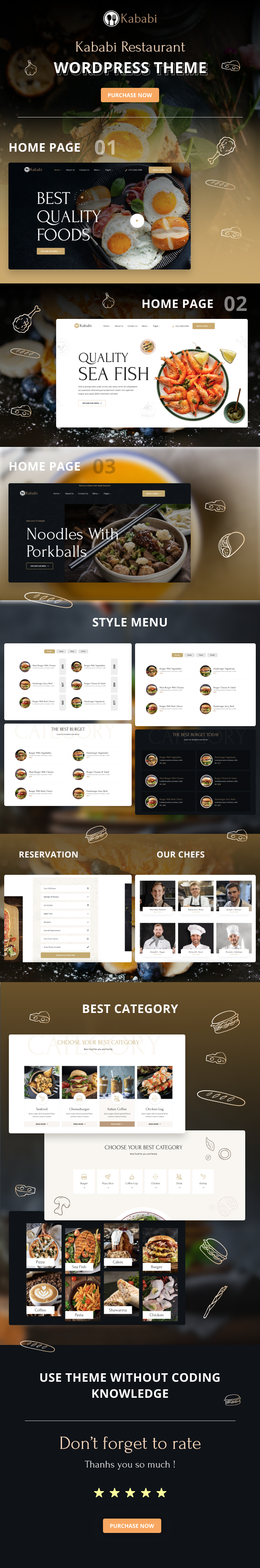 Stylish dark template for your restaurant business.