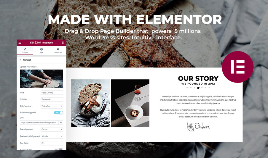 Made your site with elementor.