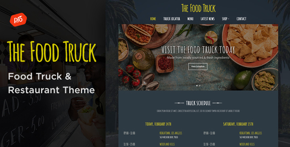 Dark template with bright font for food truck theme.