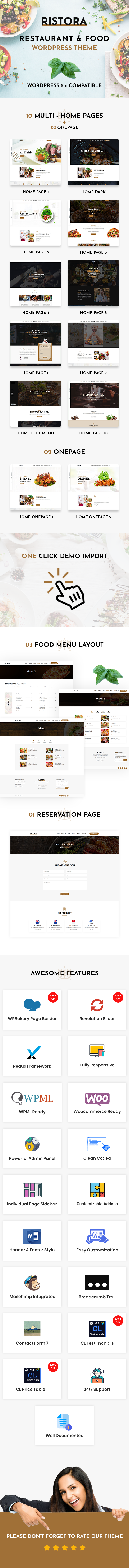 So big white template with a simple minimalistic design for a restaurant business.