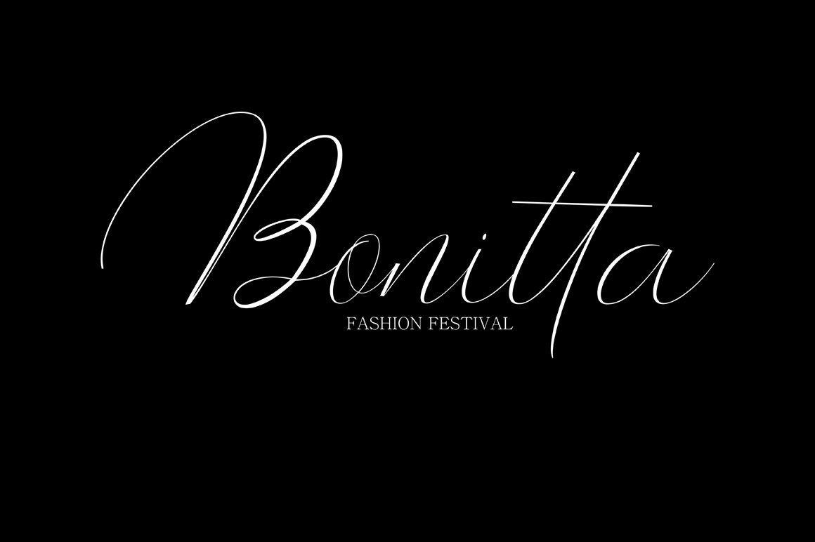 White lettering "Bonitta" on a black background.