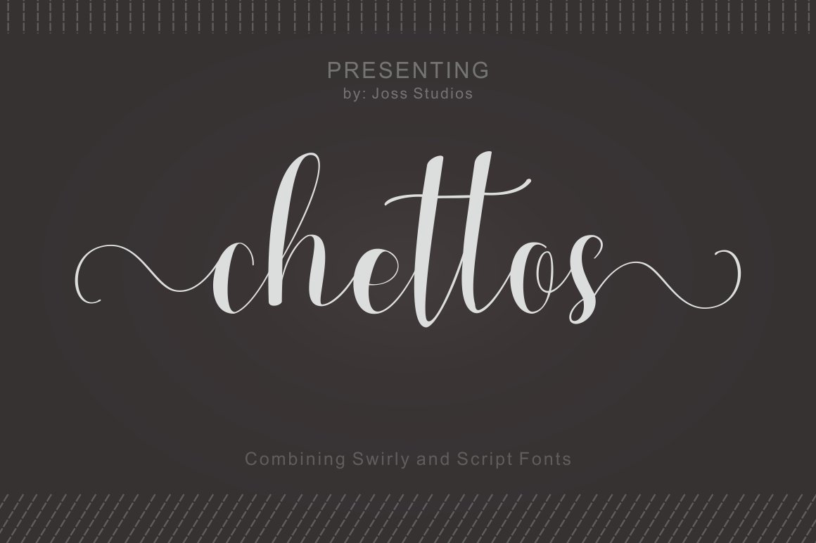 White lettering "Chettos" on a dark gray background.