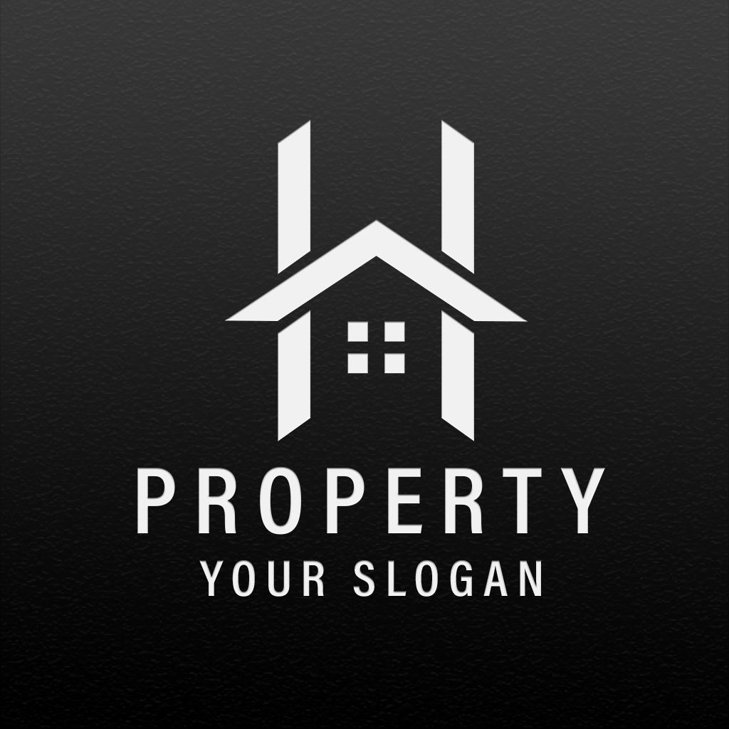 Letter H Real Estate Logo Black and White preview image.