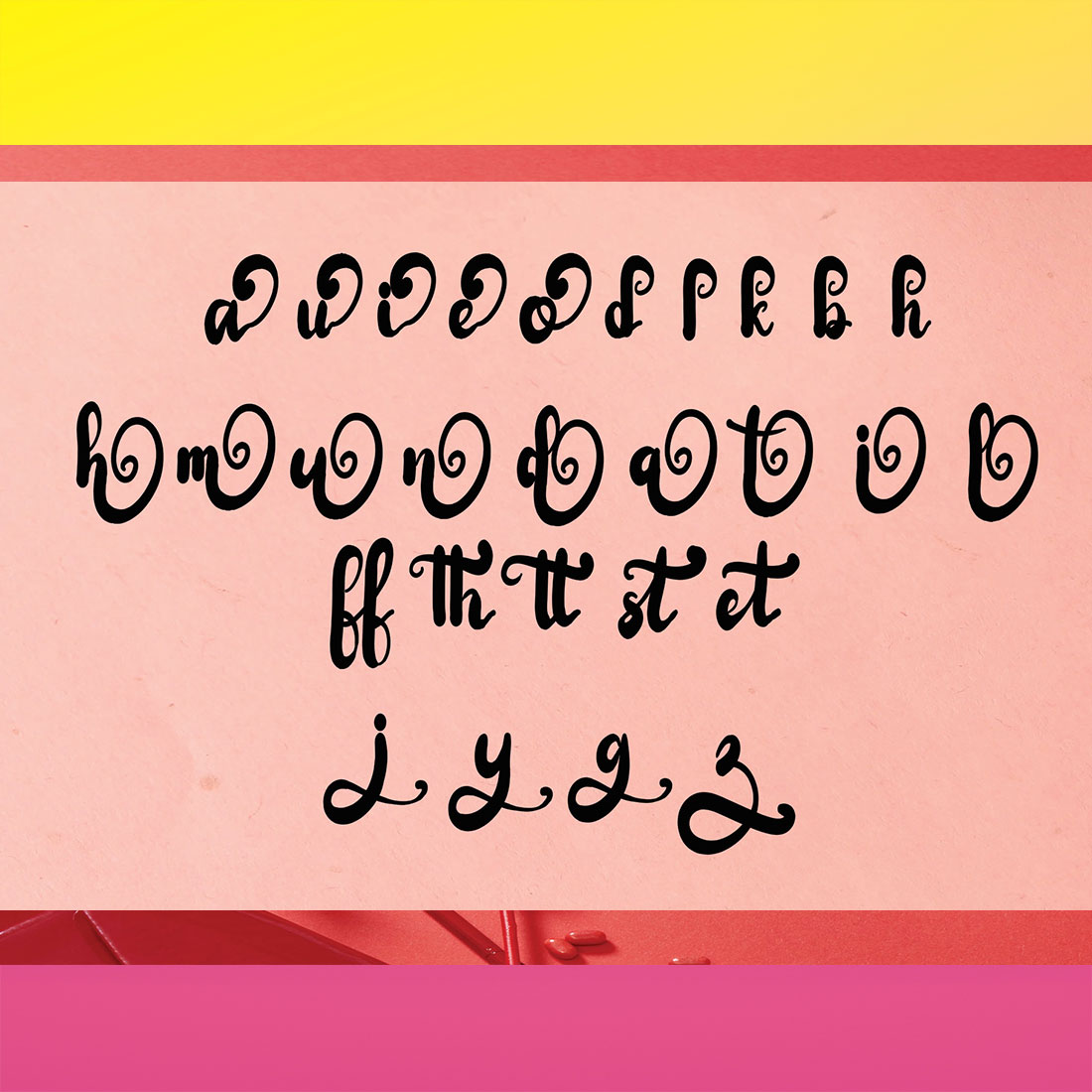 Vintage Font Script Bunga Design preview image.