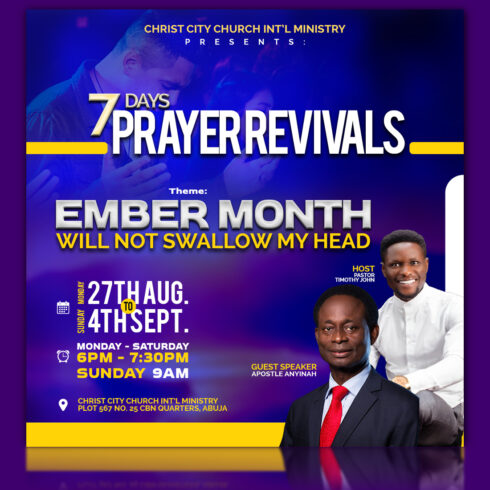 Days Prayer Revivals Church Flyer Design Template cover image.