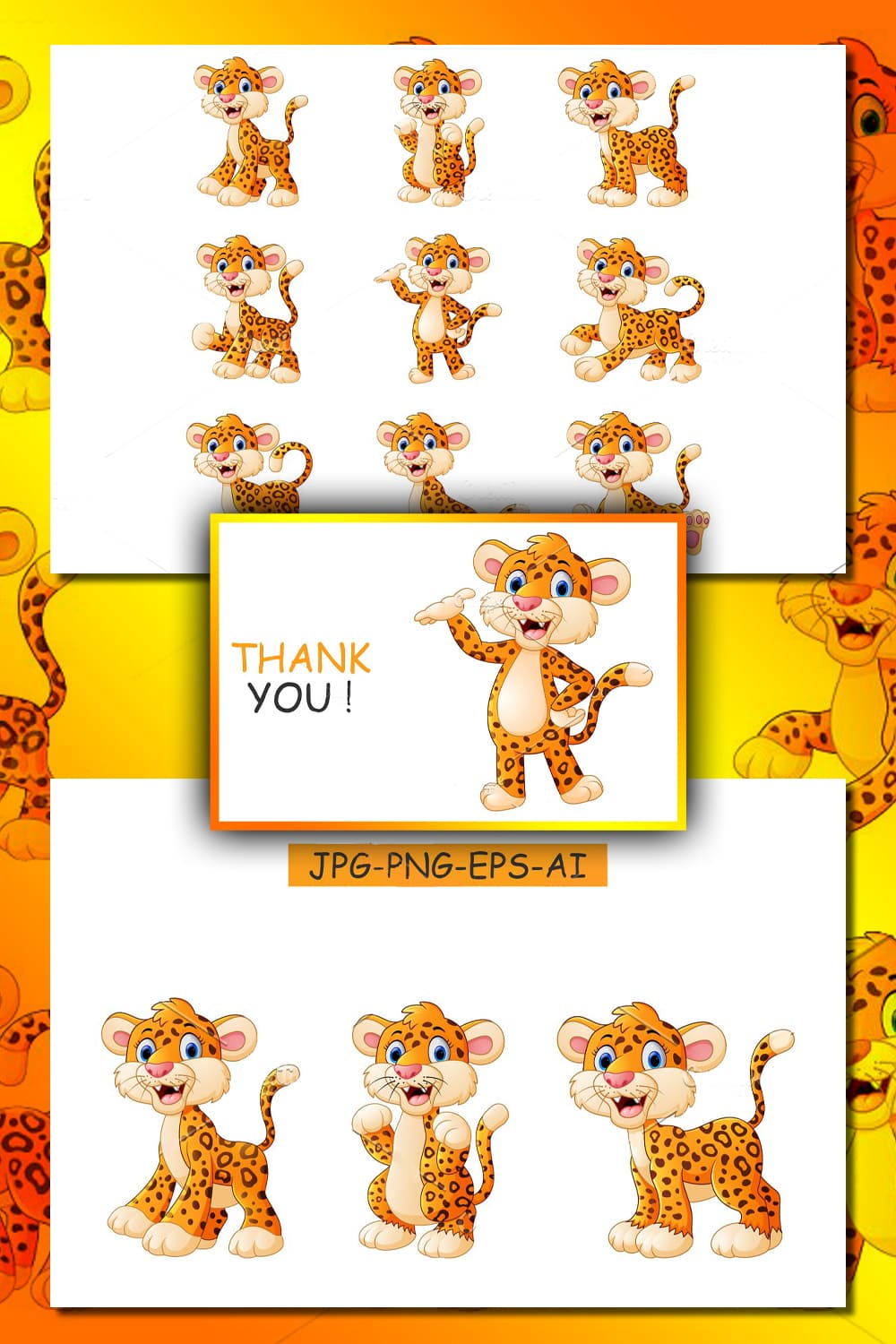 7094750 leopard cartoon set collection pinterest 1000 1500 186