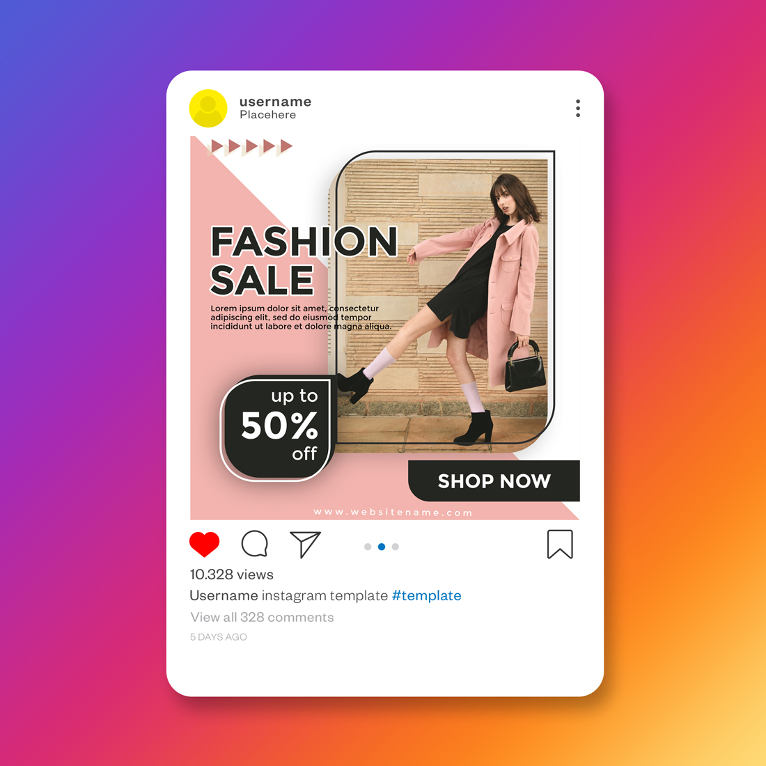 Fashion Style Social Media Post Templates cover image.