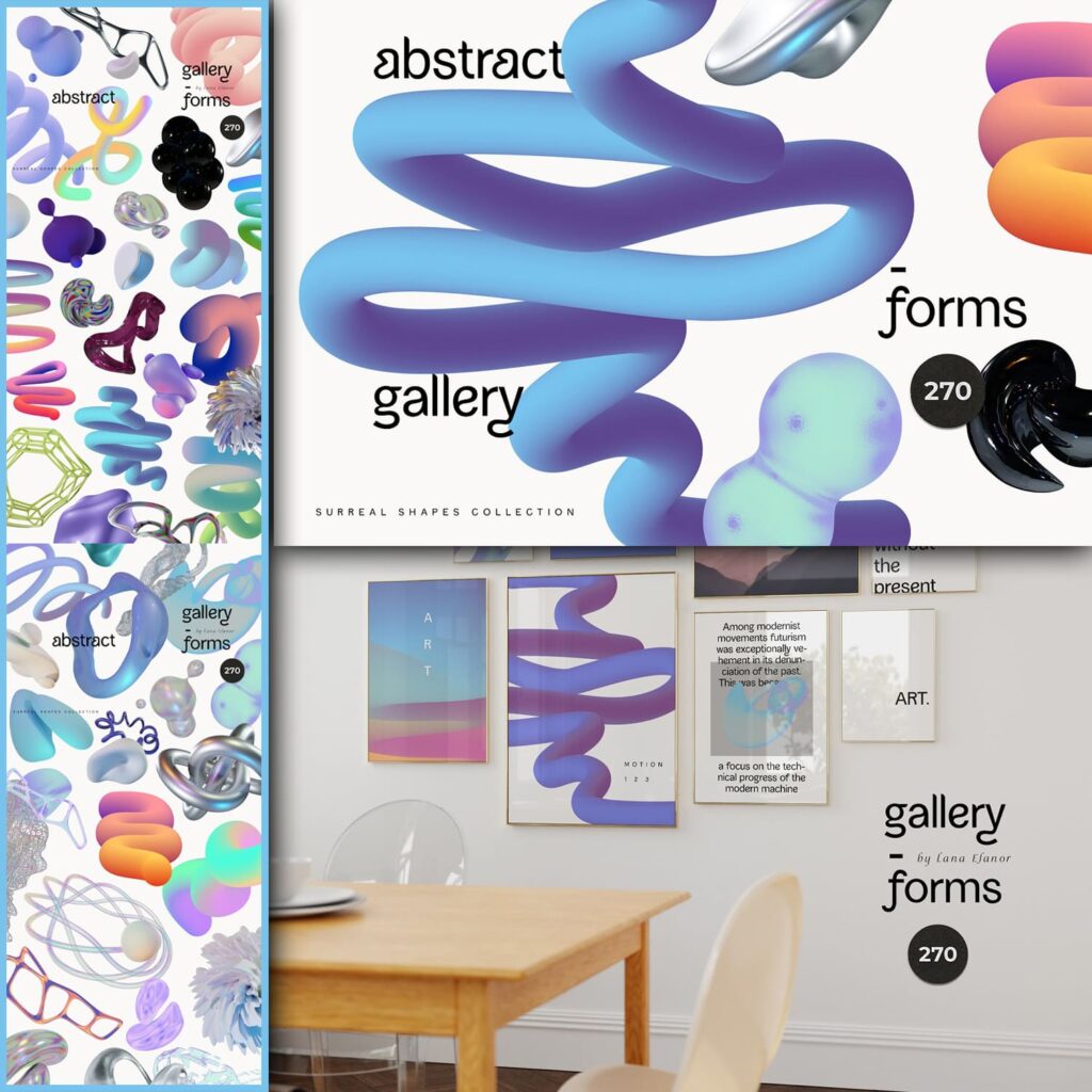 Abstract 3d Shapes Gradients Blend – MasterBundles