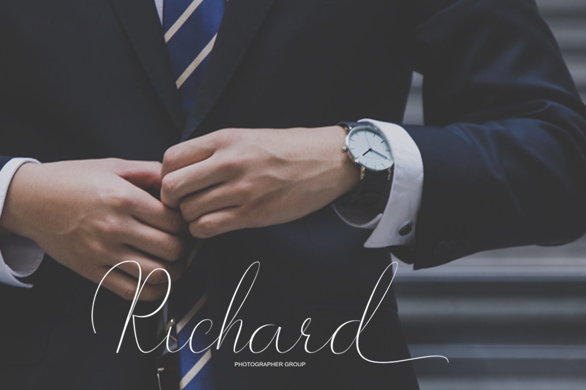 White lettering "Richard" on the background of rich image.