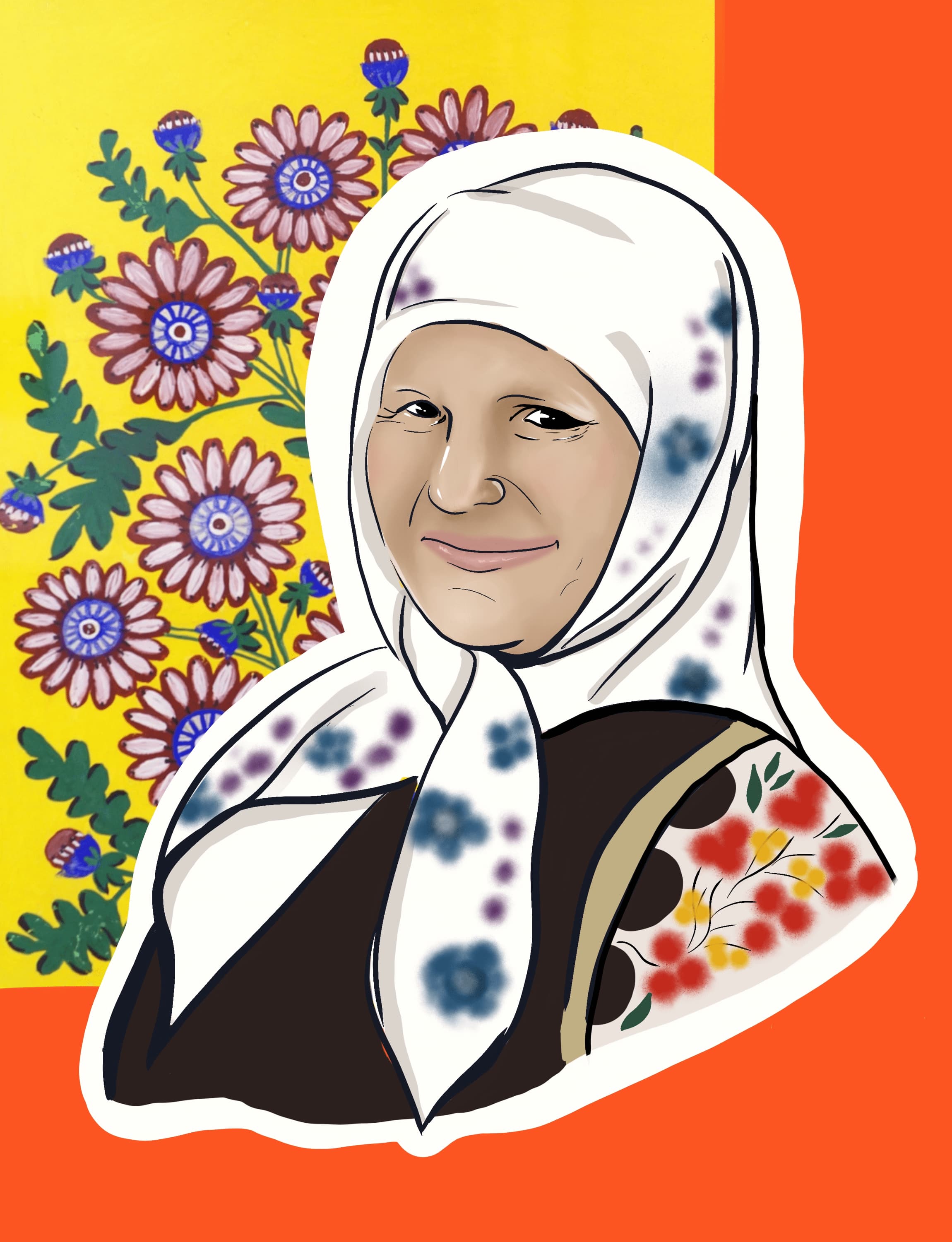 Strong Famous Ukrainian Women Etno Stickers Design preview image.