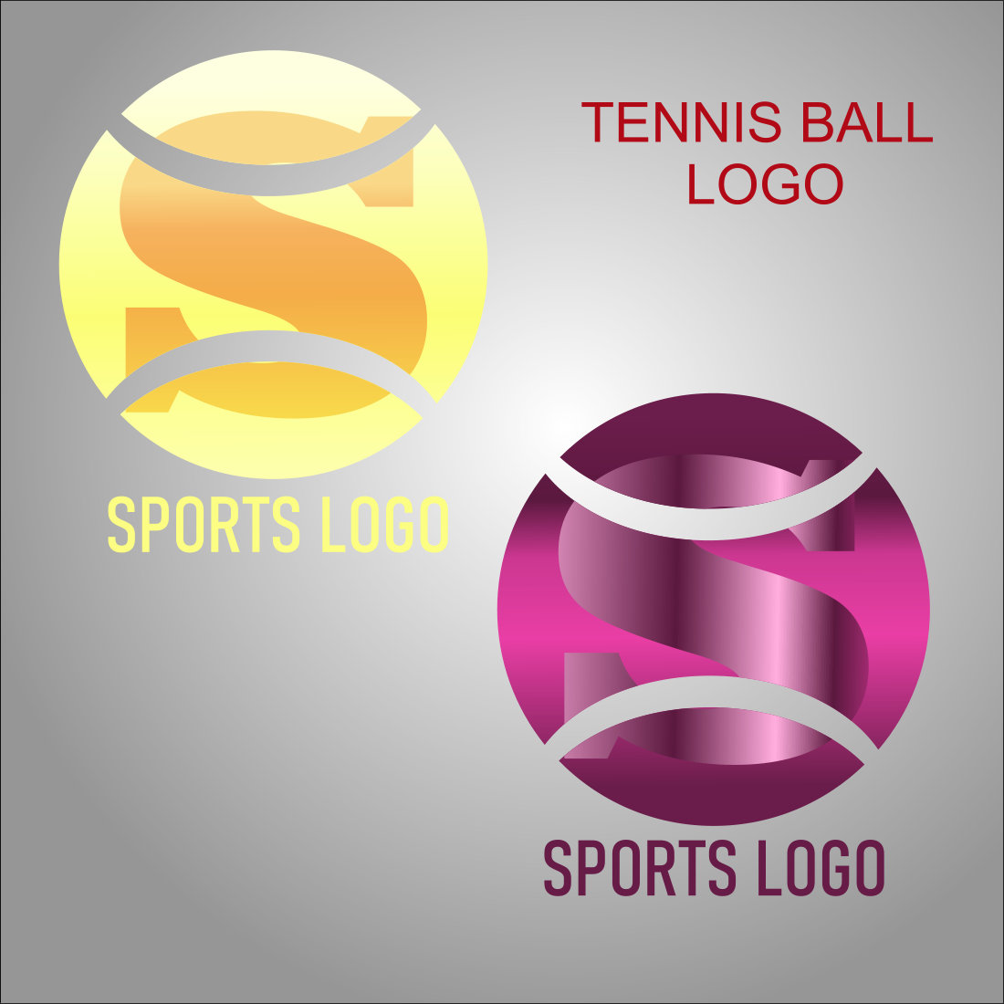 Sport Tennis Ball Logo Design preview image.